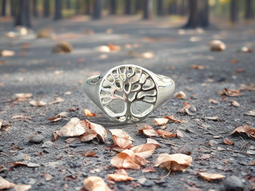 Sterling Silver Tree of Life Ring • Dainty Nature Symbol Ring