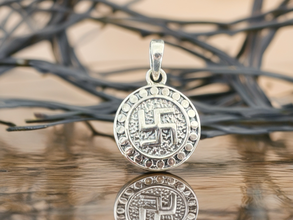 Handcrafted Sacred Swastika Pendant – Symbol of Good Fortune & Prosperity