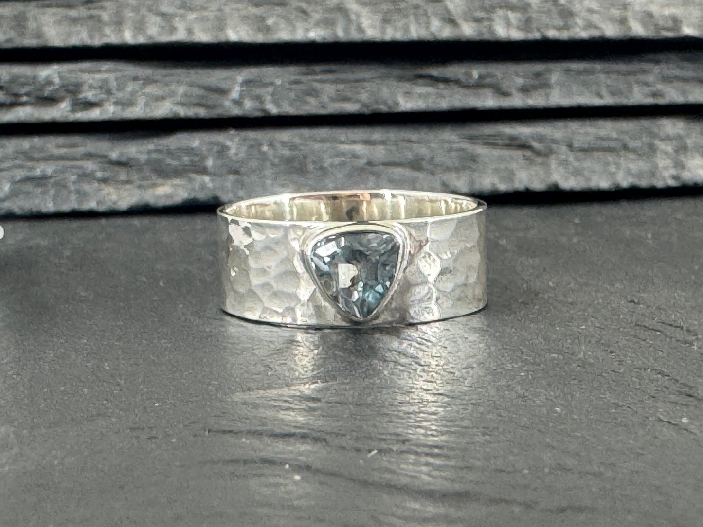 Topaz Sterling Silver Ring - Wide Band Sterling Silver