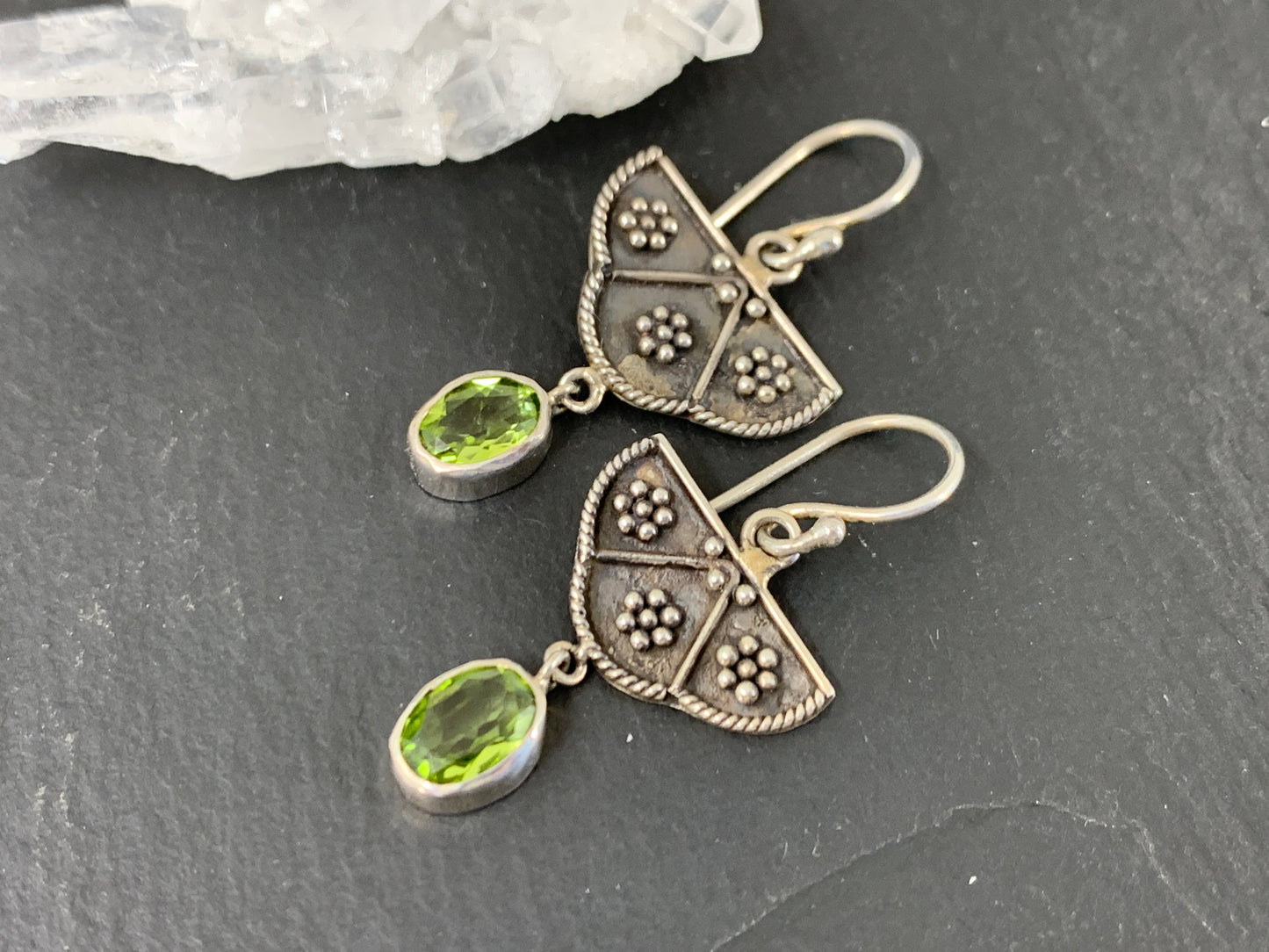 Sterling Silver Peridot Earrings