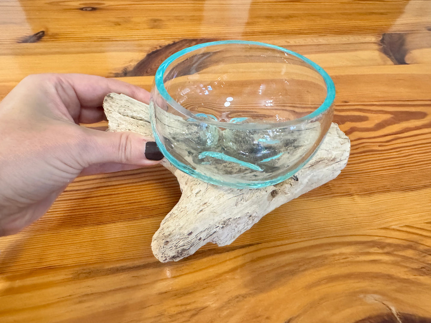 Driftwood & Glass Decor 6x4in