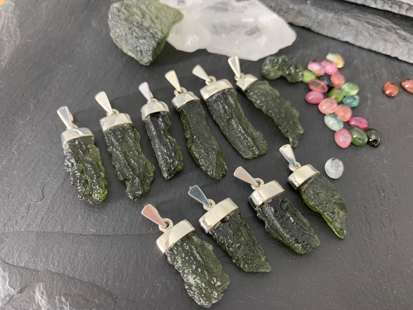 Moldavite In Silver Cup Pendant/ Select your pendant