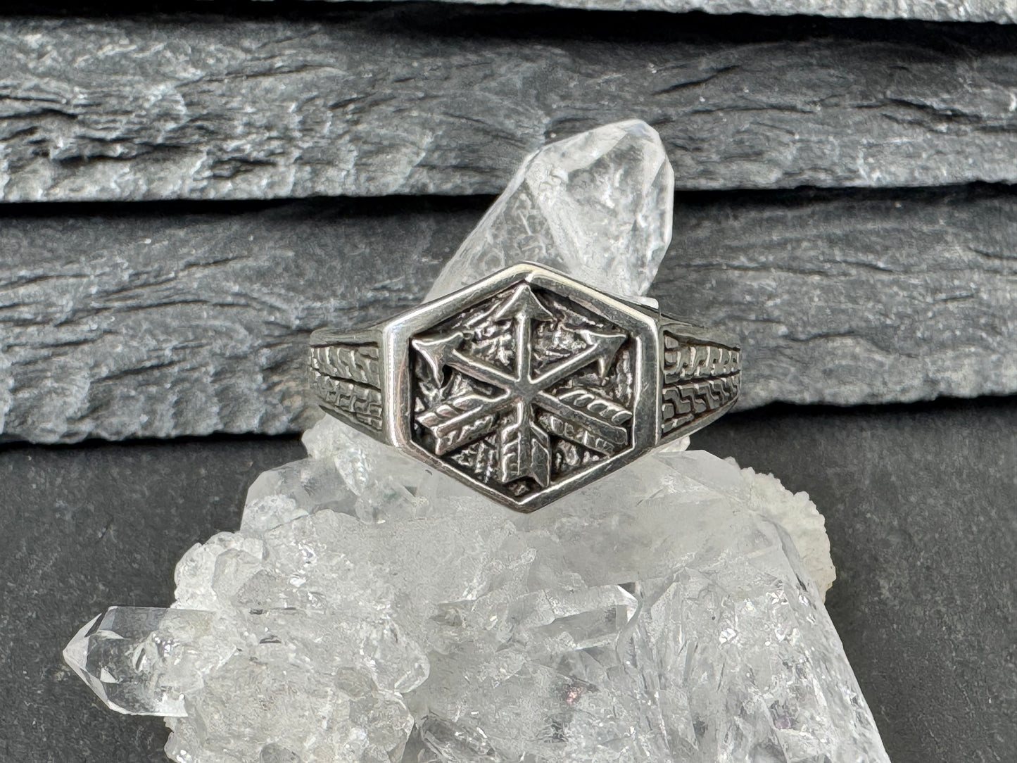 "Arrows"Sterling Silver Men's Ring