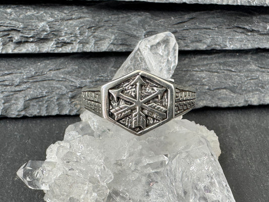 "Arrows"Sterling Silver Men's Ring