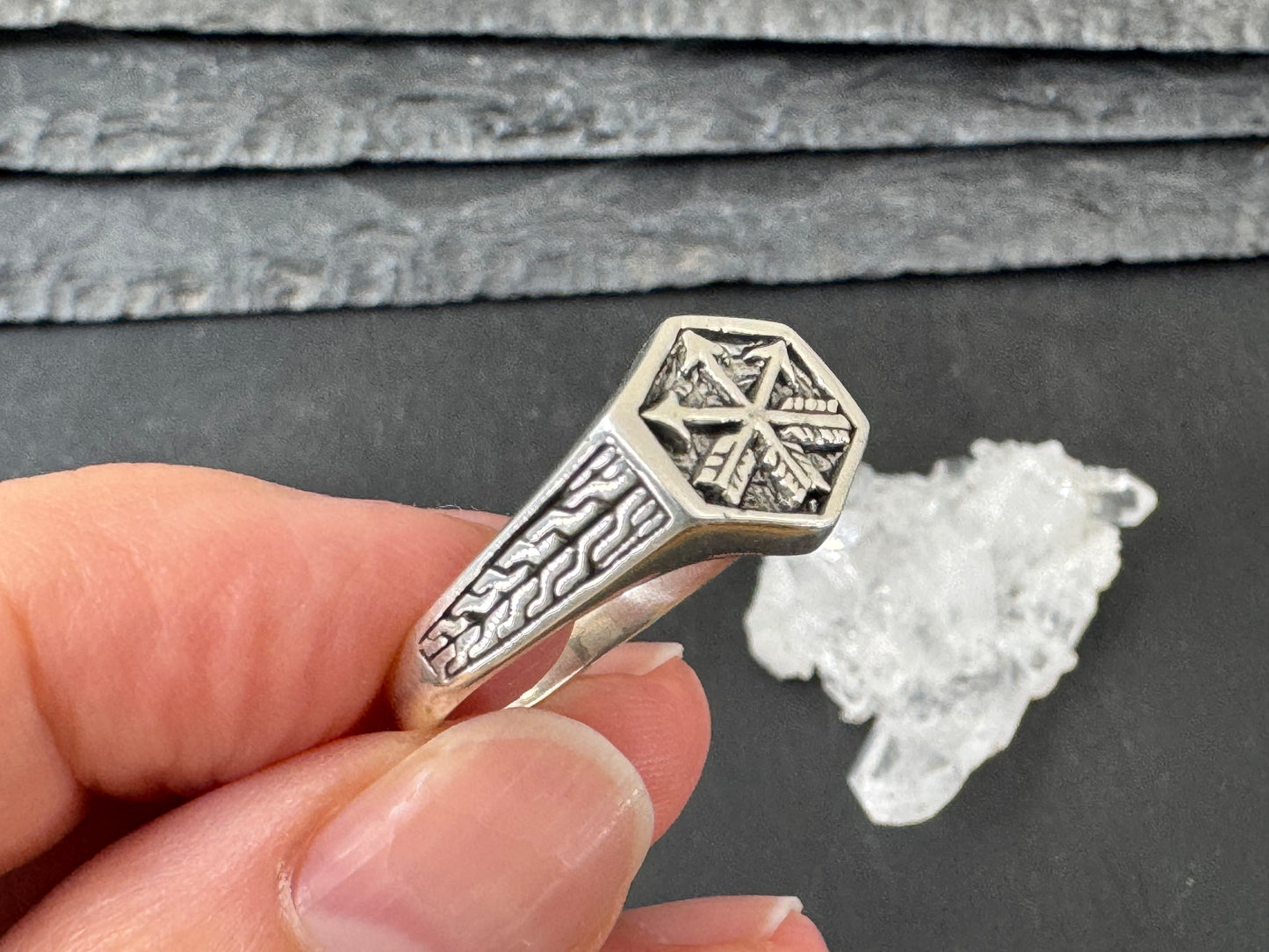 "Arrows"Sterling Silver Men's Ring