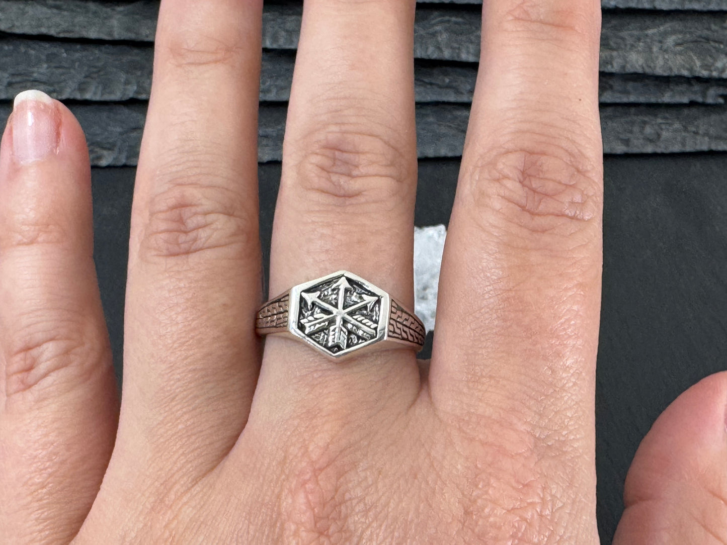 "Arrows"Sterling Silver Men's Ring