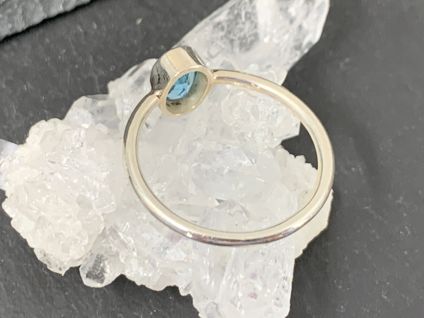 Blue Topaz 4x6mm Simple Sterling Silver