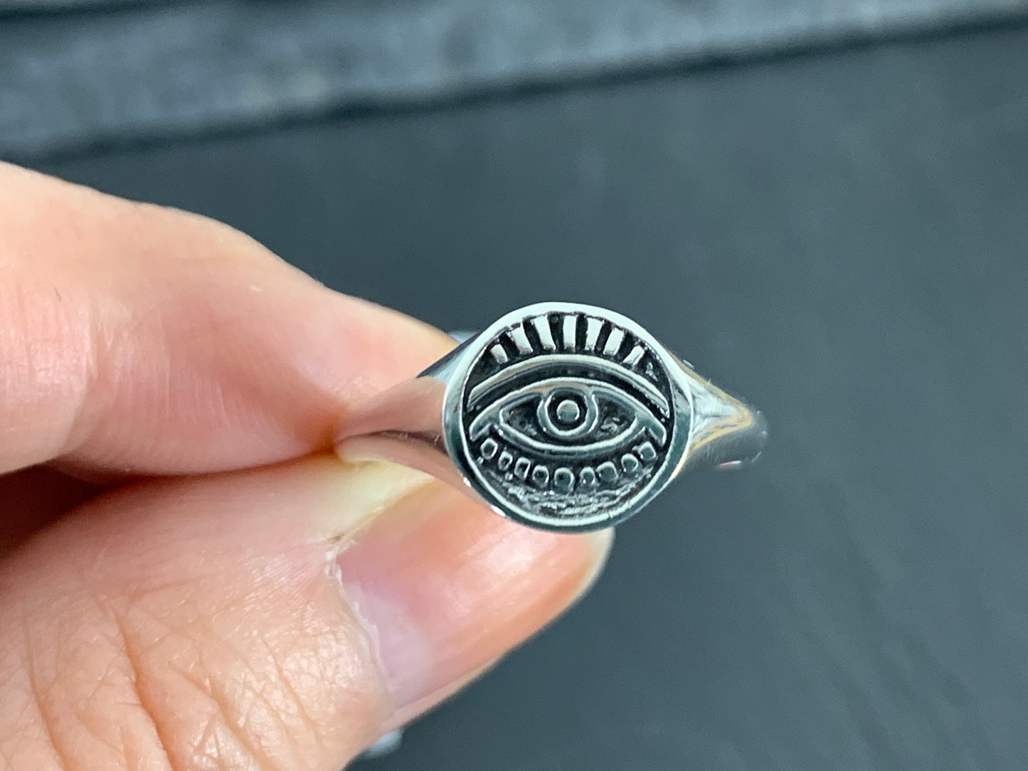Sterling Silver Eye Ring • Evil Eye Protection Jewelry • All-Seeing Eye Signet