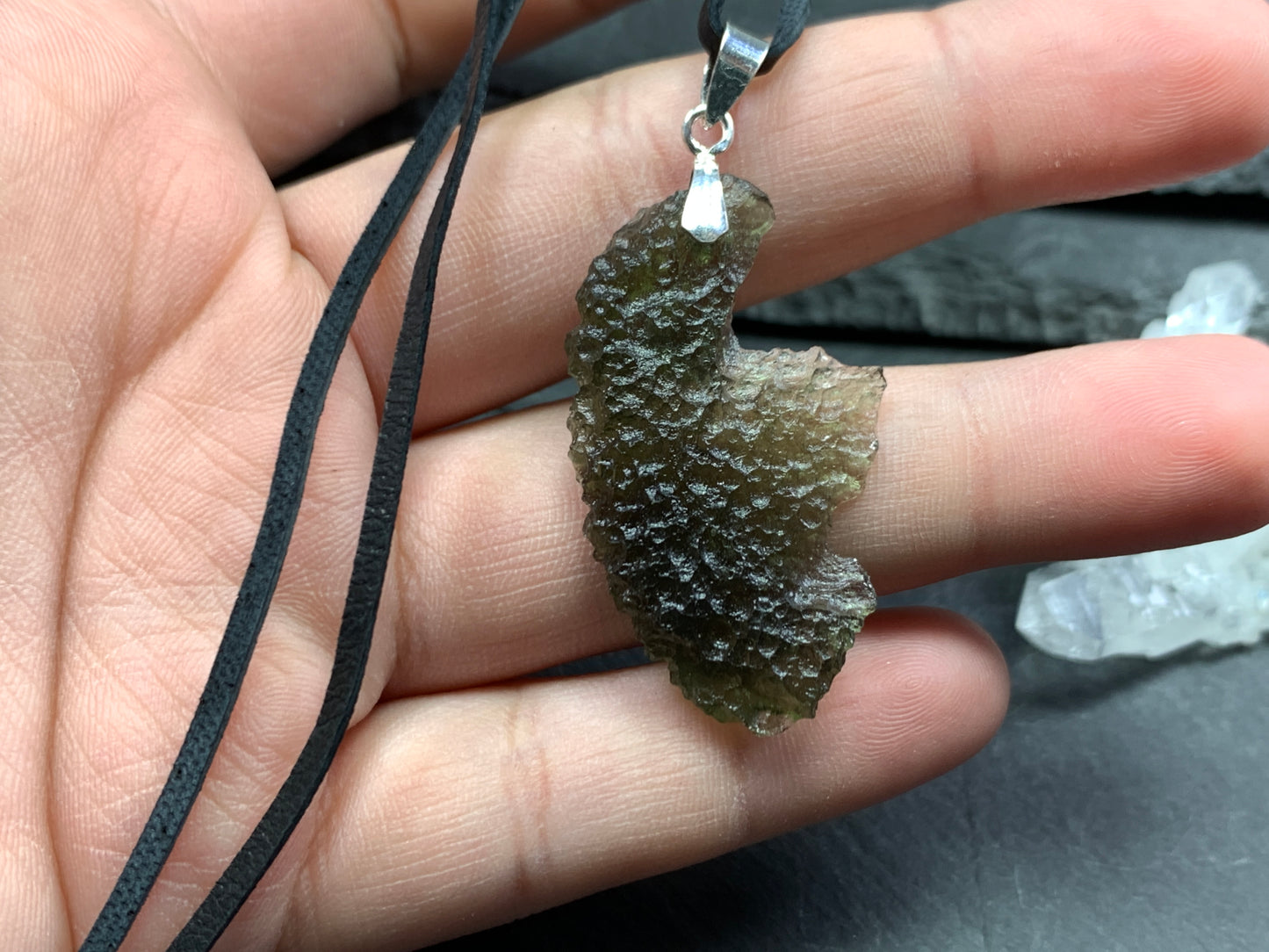 Raw Moldavite pendant 4.1g
