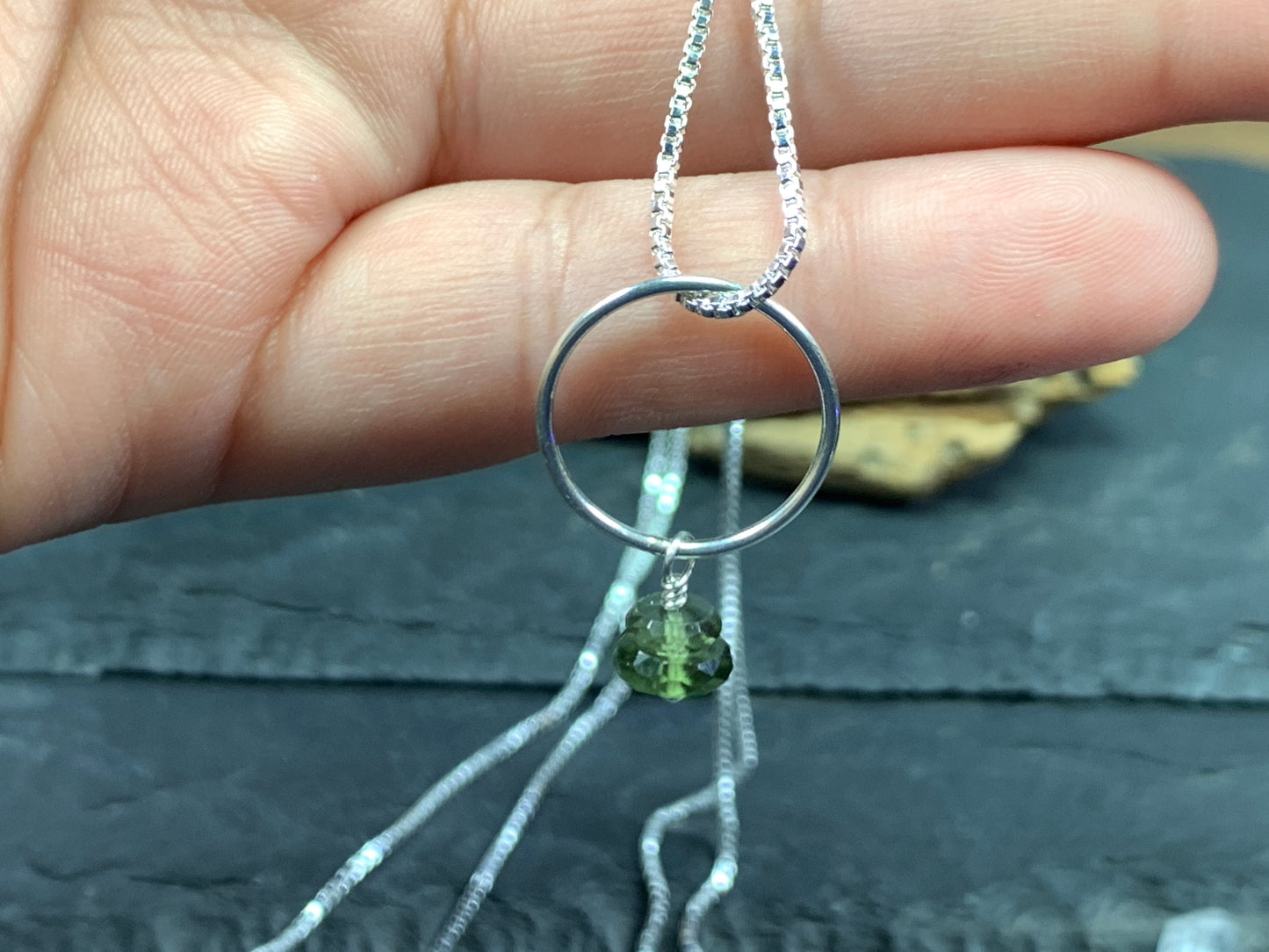 Simplicity pendant with Moldavite