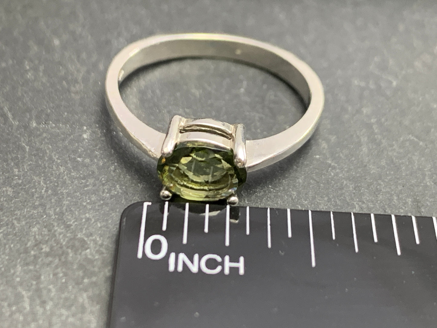 Ring with Moldavite 5x7mm