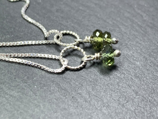 Twisted Ring Pendant with Moldavite