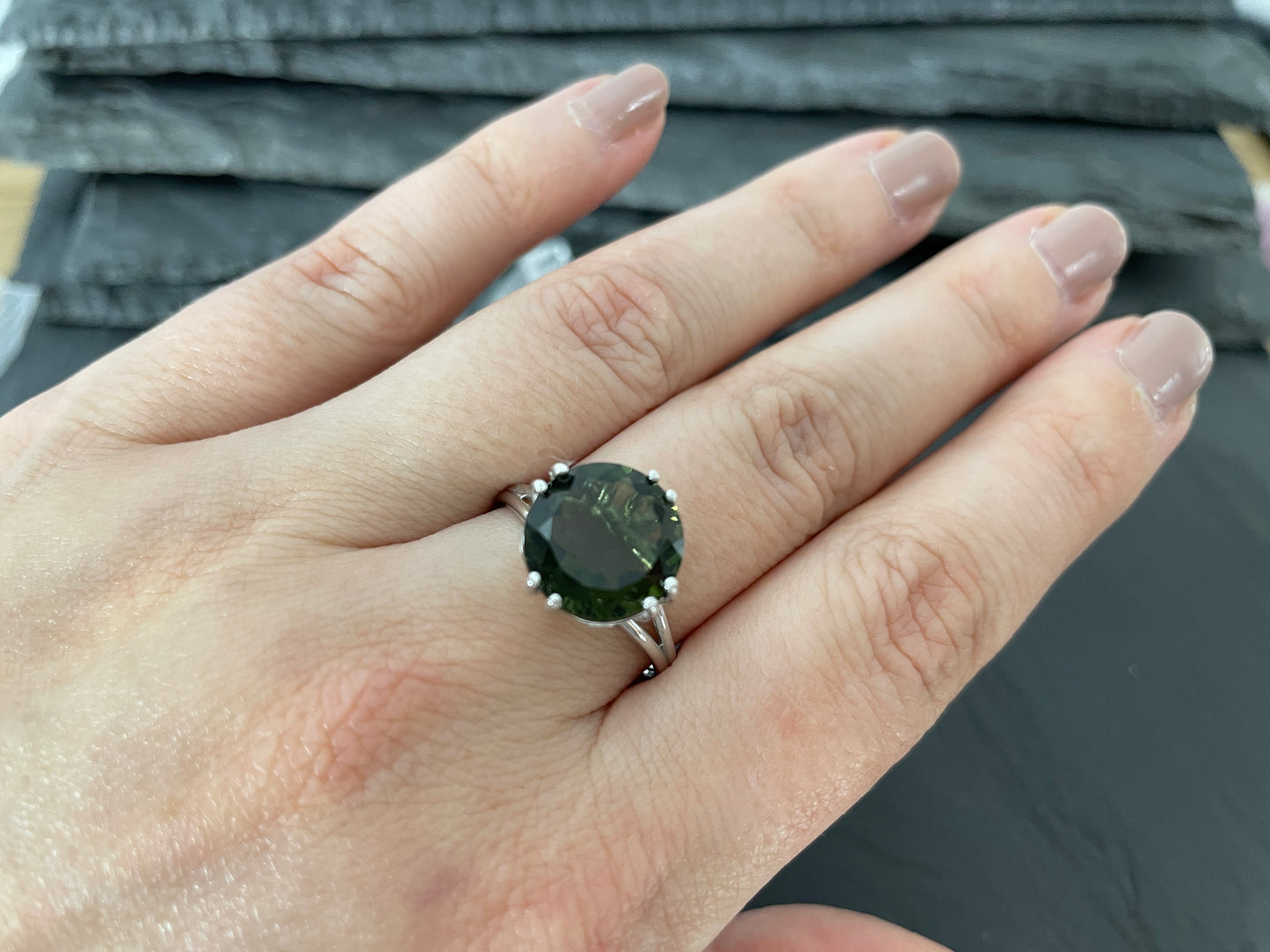 "Sirius" Ring- Moldavite 12mm