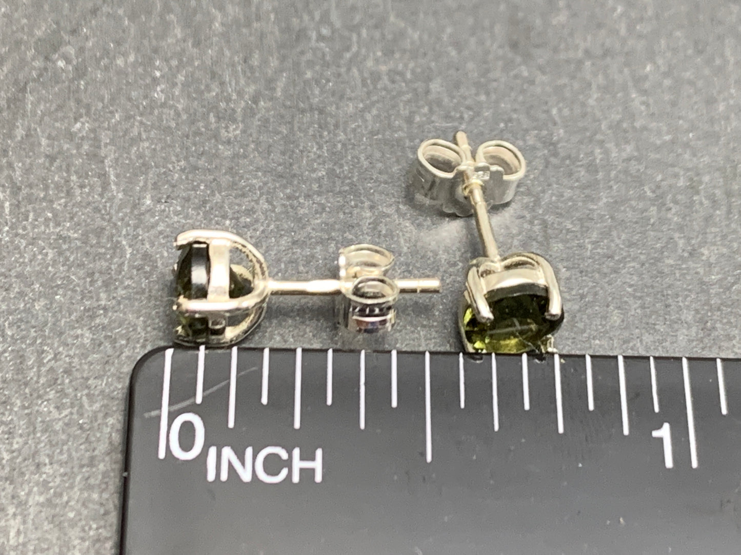 Moldavite Round Studs