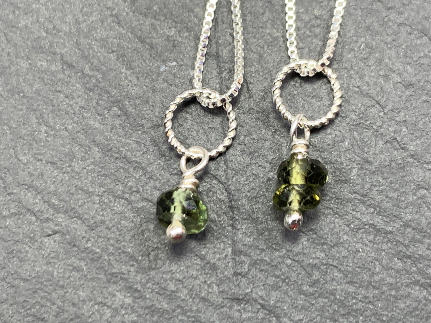 Twisted Ring Pendant with Moldavite