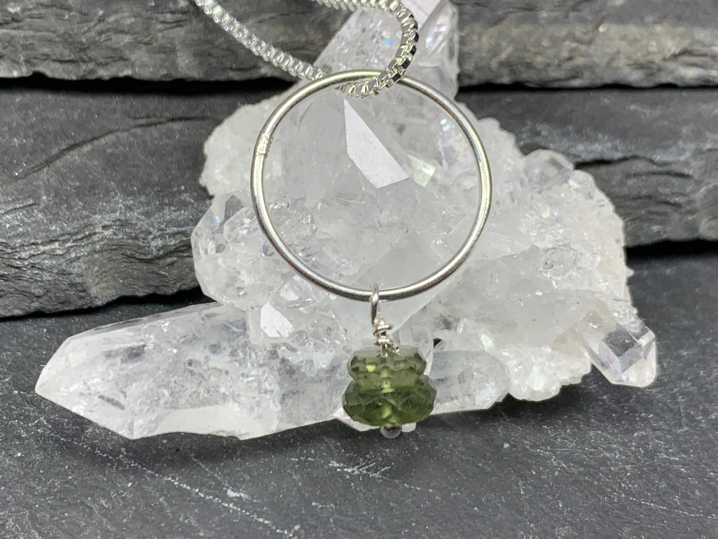 Simplicity pendant with Moldavite
