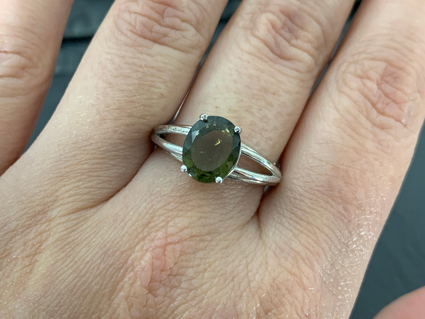 "Merak" Ring- Moldavite 8x10mm