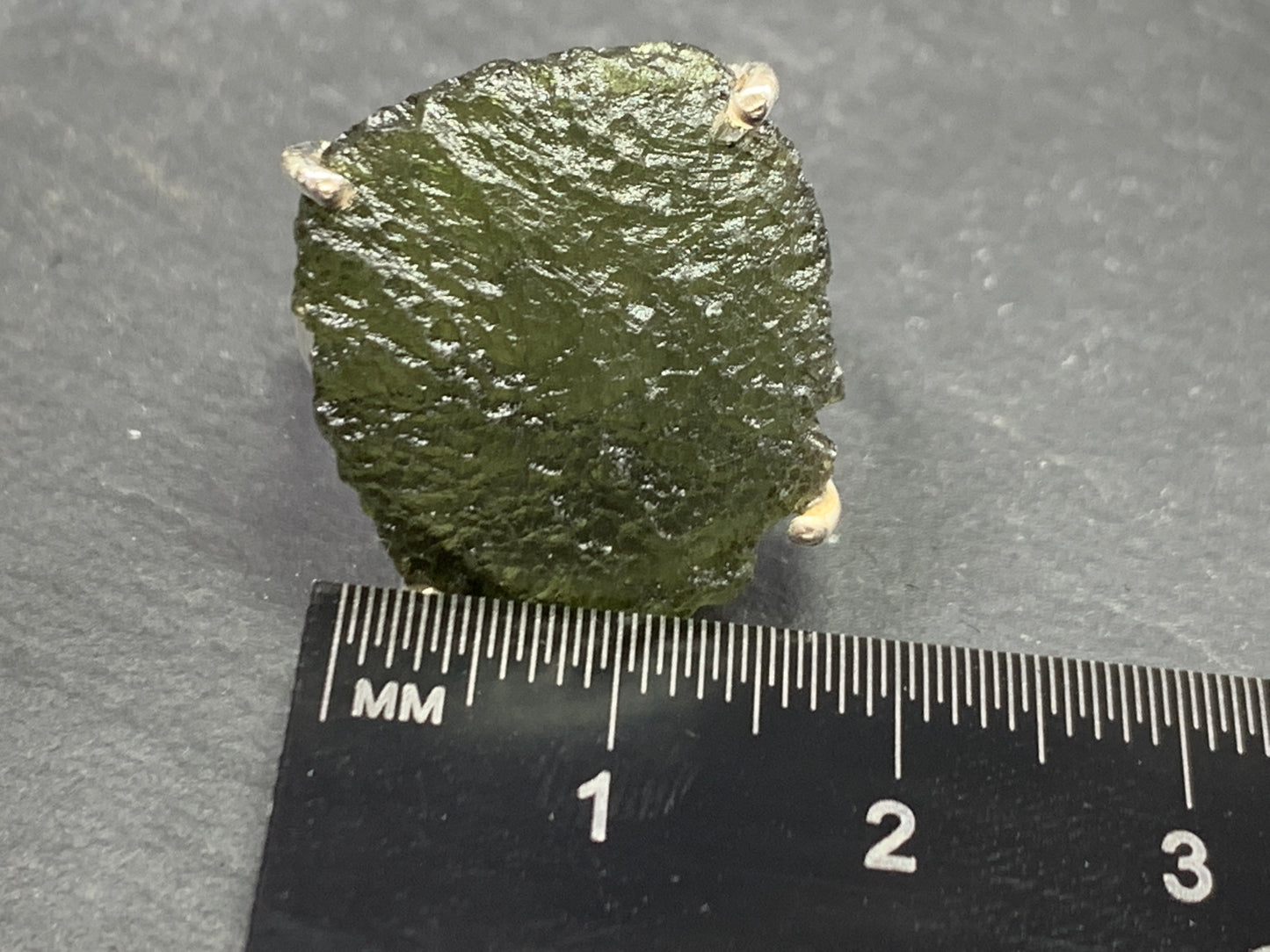 "Antares" Ring with Rough Moldavite 5.75 US