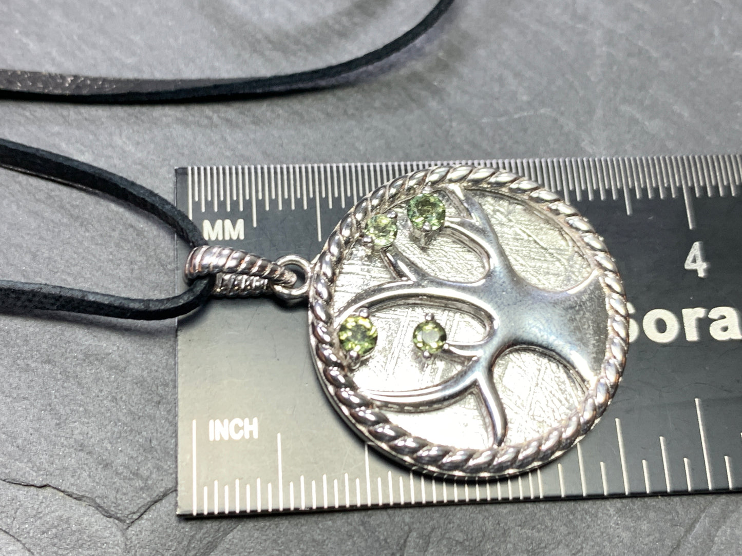 Tree Moldavite & Muonionalusta Meteorite pendant