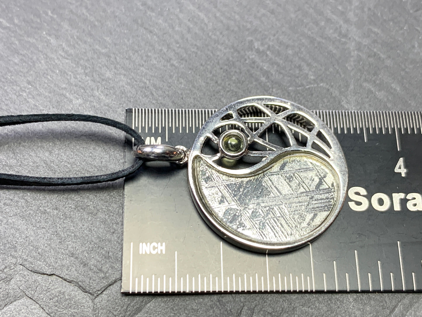 Jing Jang Moldavite & Muonionalusta Meteorite pendant