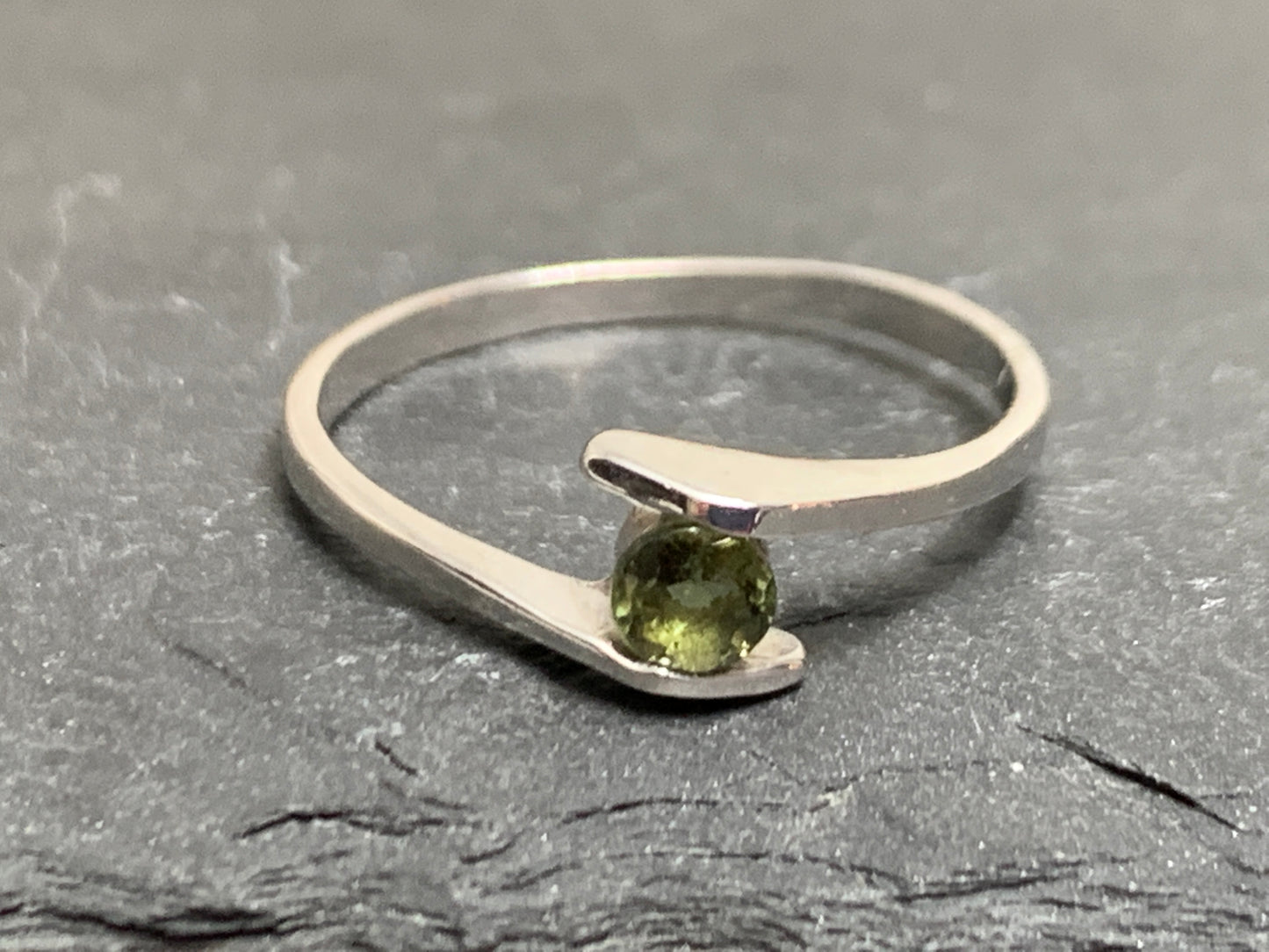 Ring with Round Moldavite