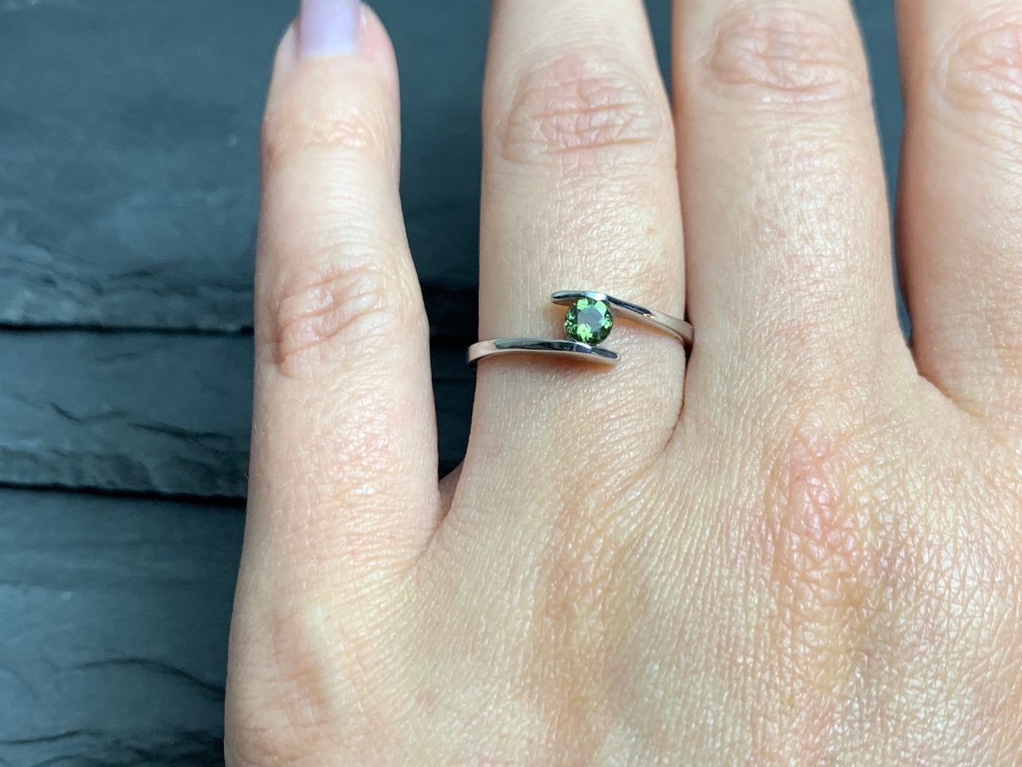 Ring with Round Moldavite
