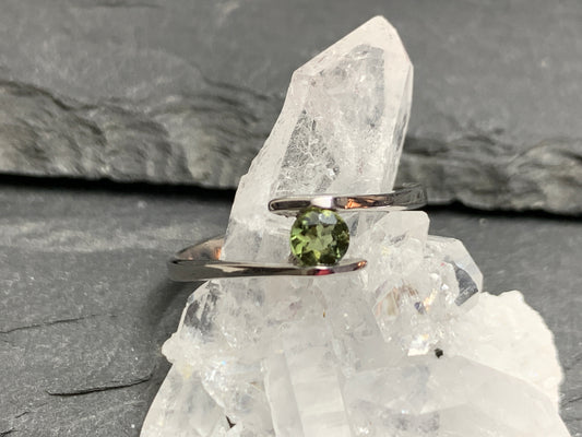 Ring with Round Moldavite
