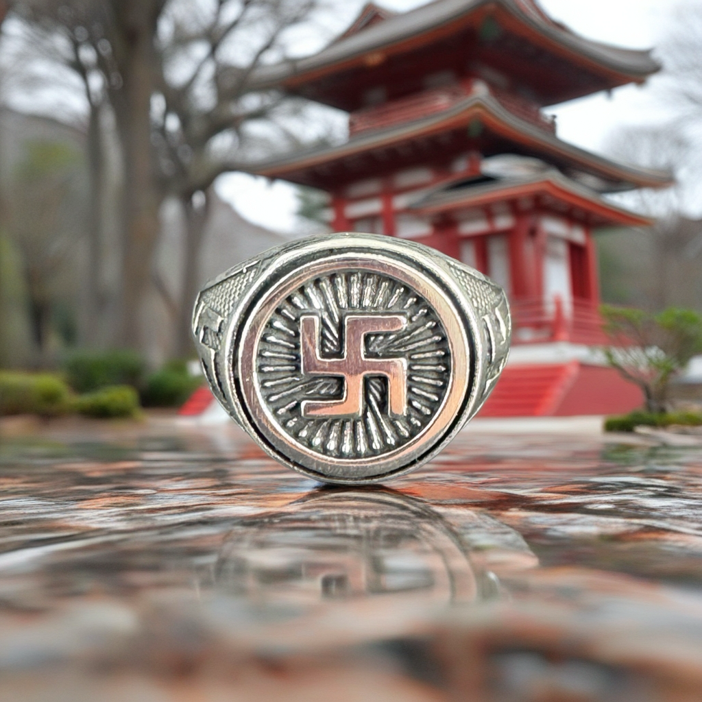 Sacred Manji Ring – Spiritual Symbol of Protection & Harmony | Buddhist Good Fortune Jewelry