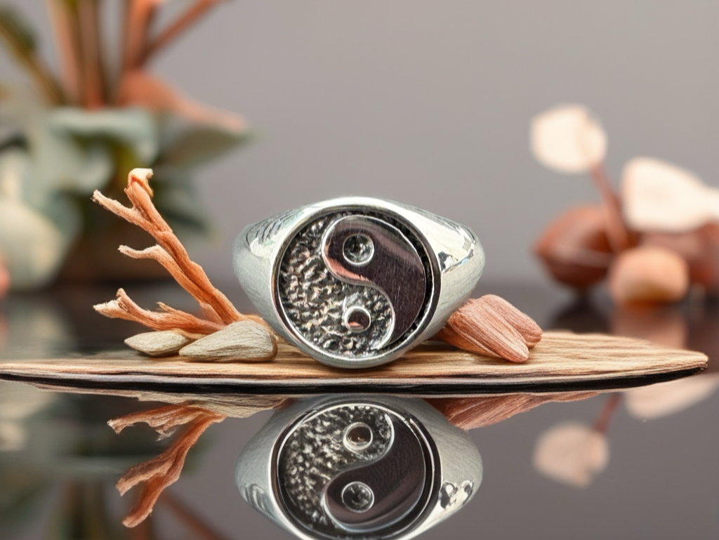 Yin and Yang Ring. Minimalist Yin Yang Jewelry