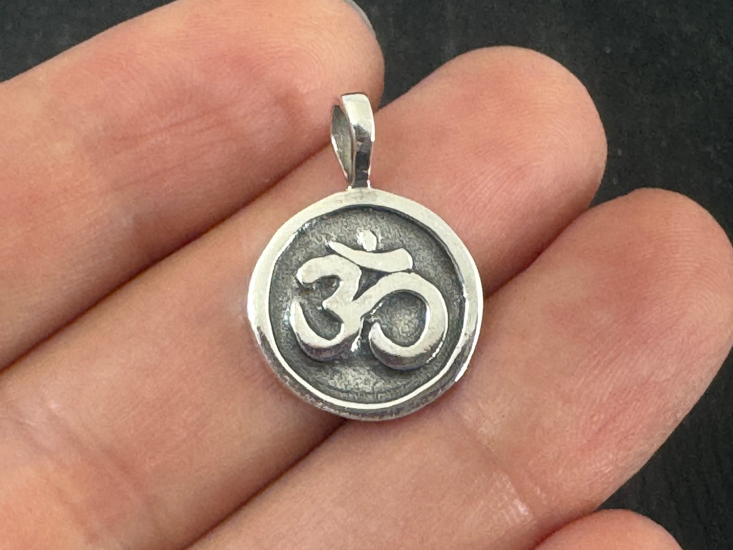 Balinese Om Pendant - Both Sided - Sterling Silver Omkara pendant
