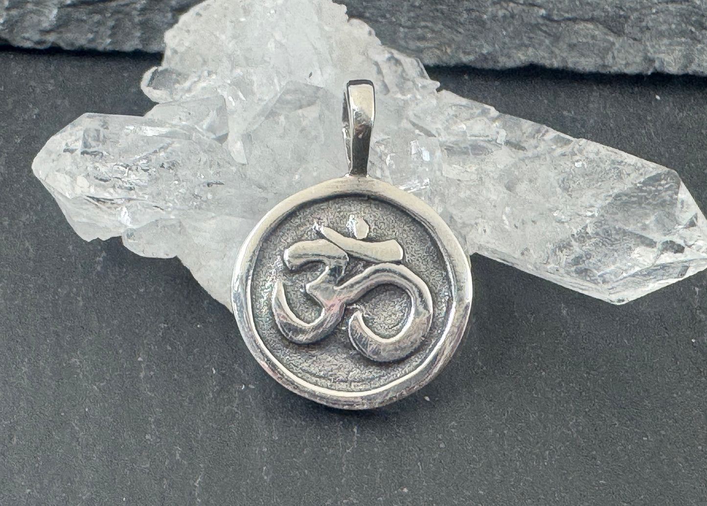 Balinese Om Pendant - Both Sided - Sterling Silver Omkara pendant
