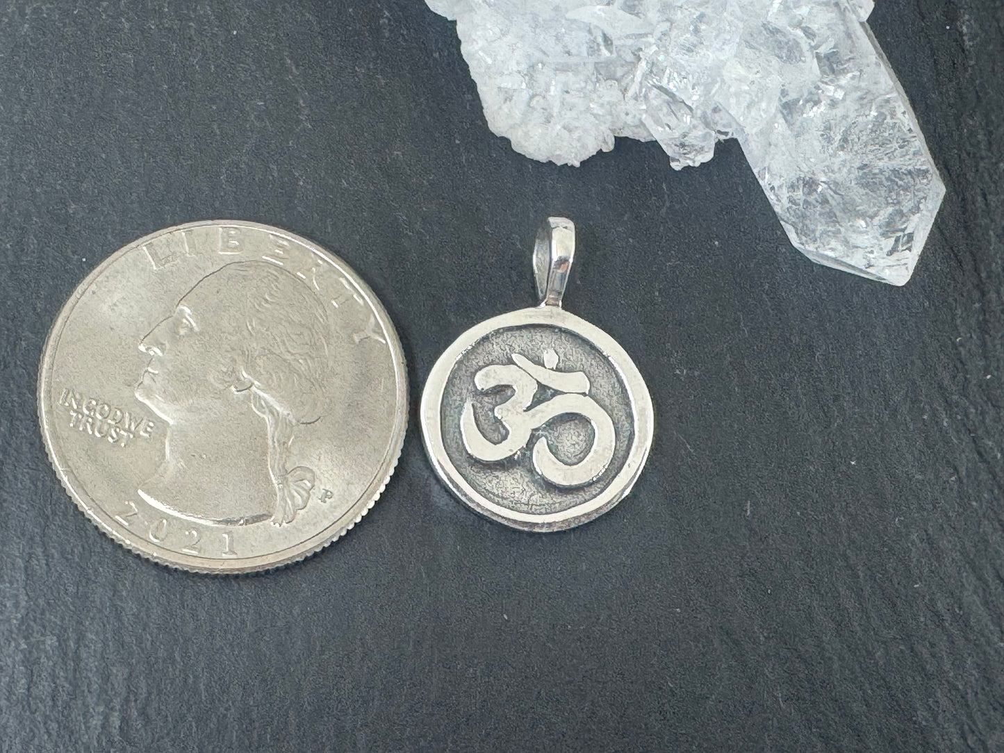 Balinese Om Pendant - Both Sided - Sterling Silver Omkara pendant