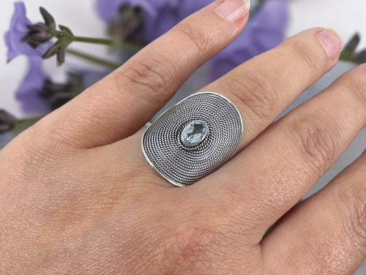 Topaz Boho Sterling Silver Ring