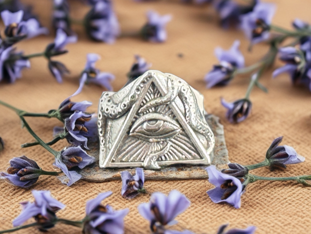 All-Seeing Eye Triangle ring – Sterling Silver Symbolic Jewelry for Protection & Insight