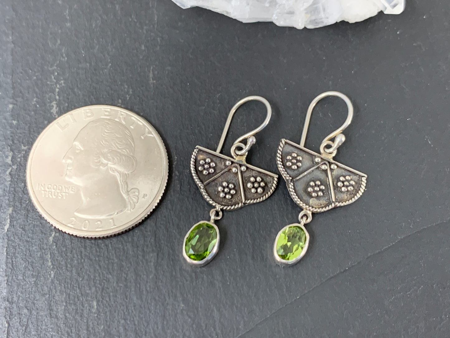 Sterling Silver Peridot Earrings