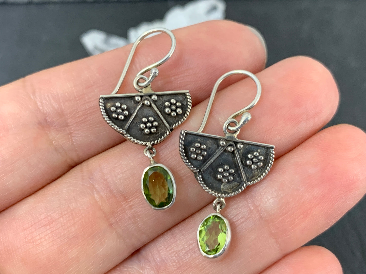 Sterling Silver Peridot Earrings