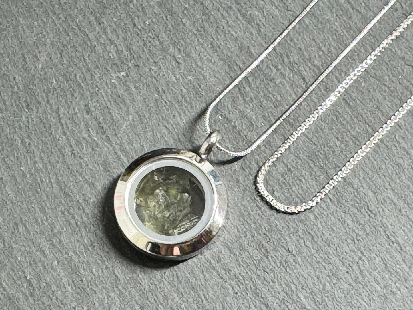 Locket necklace with Rough Moldavite
