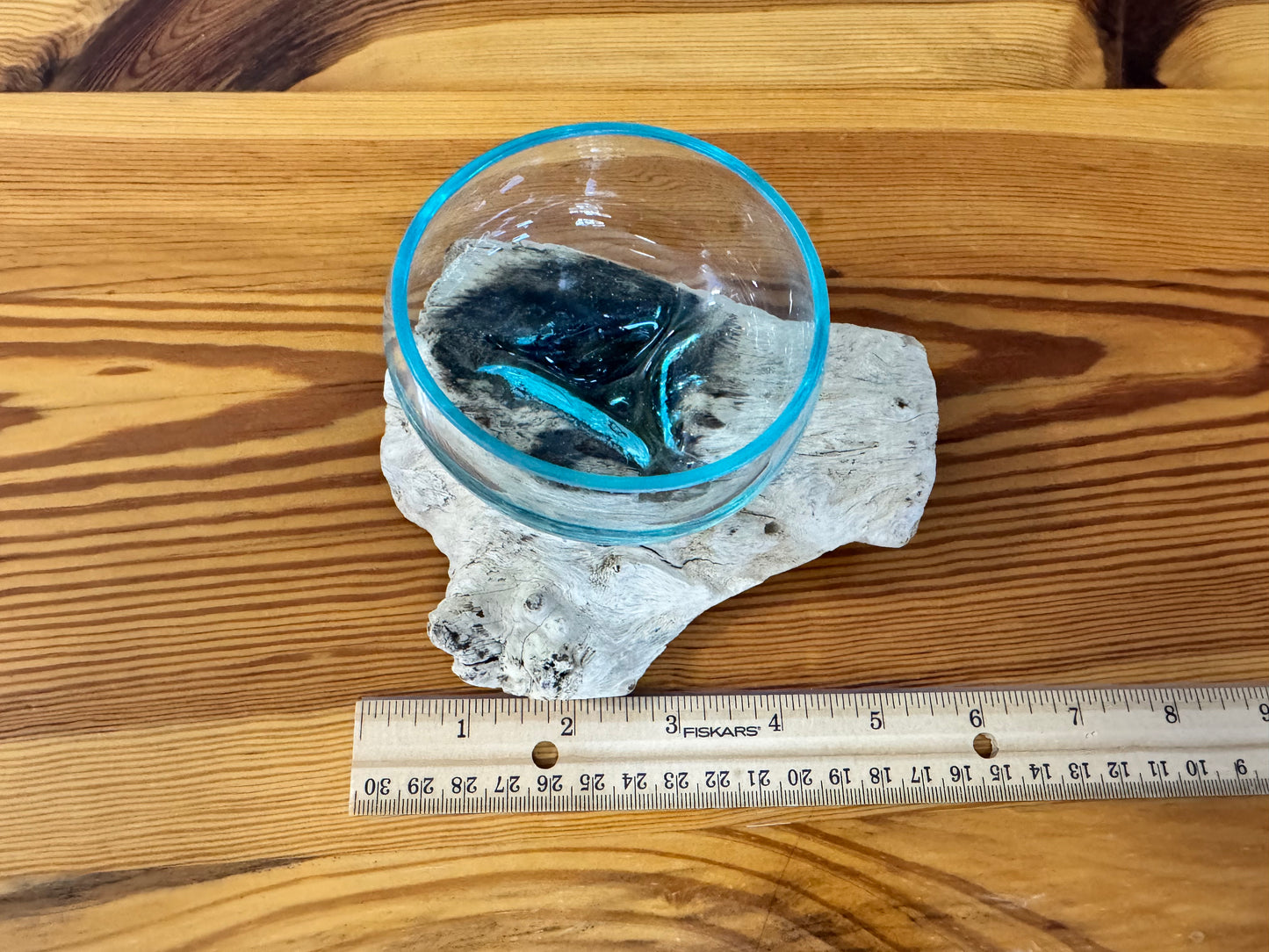 Driftwood & Glass Decor 5.5x5.3in