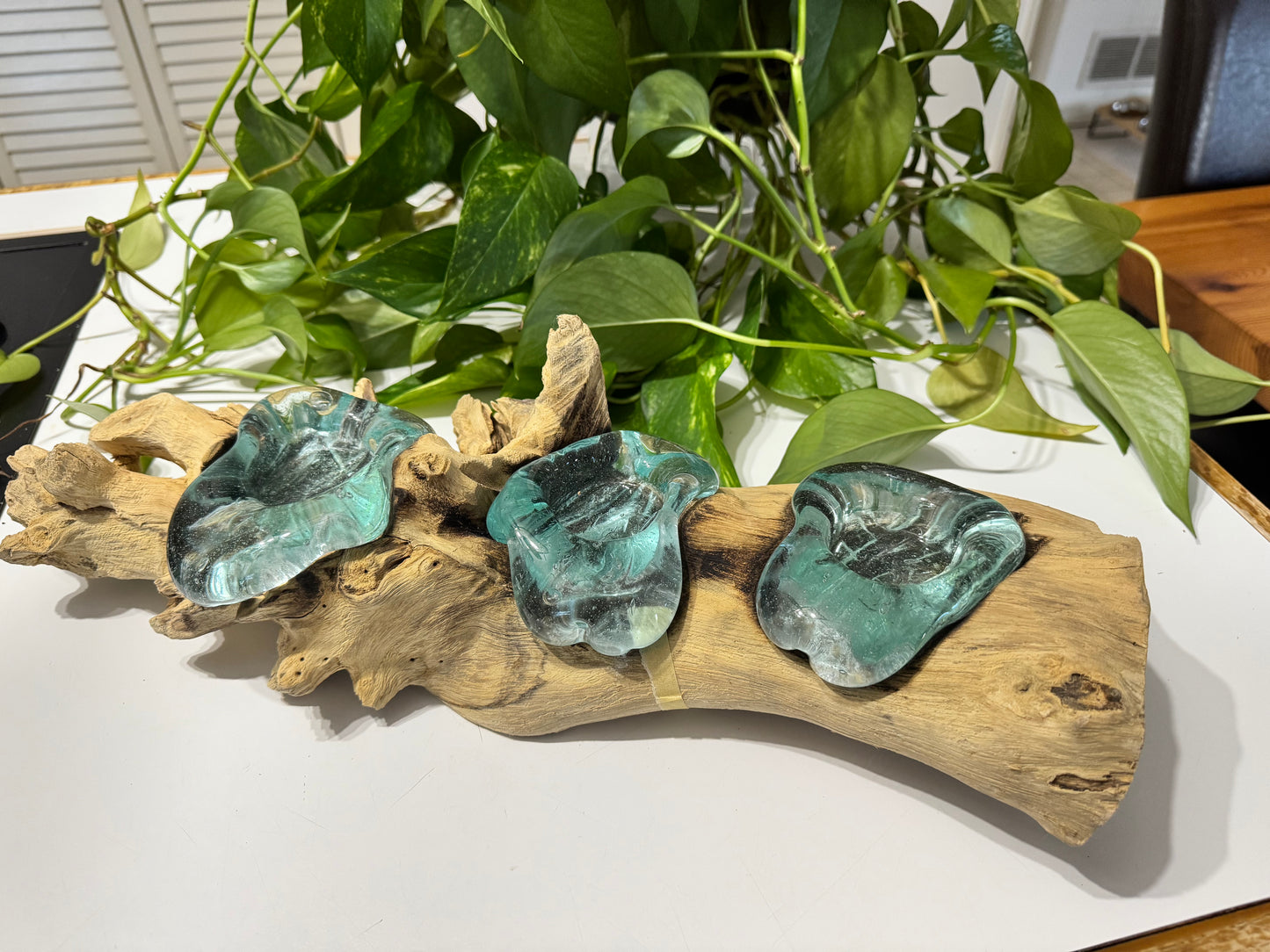 Handcrafted Driftwood & Glass Tealight Candle Holder