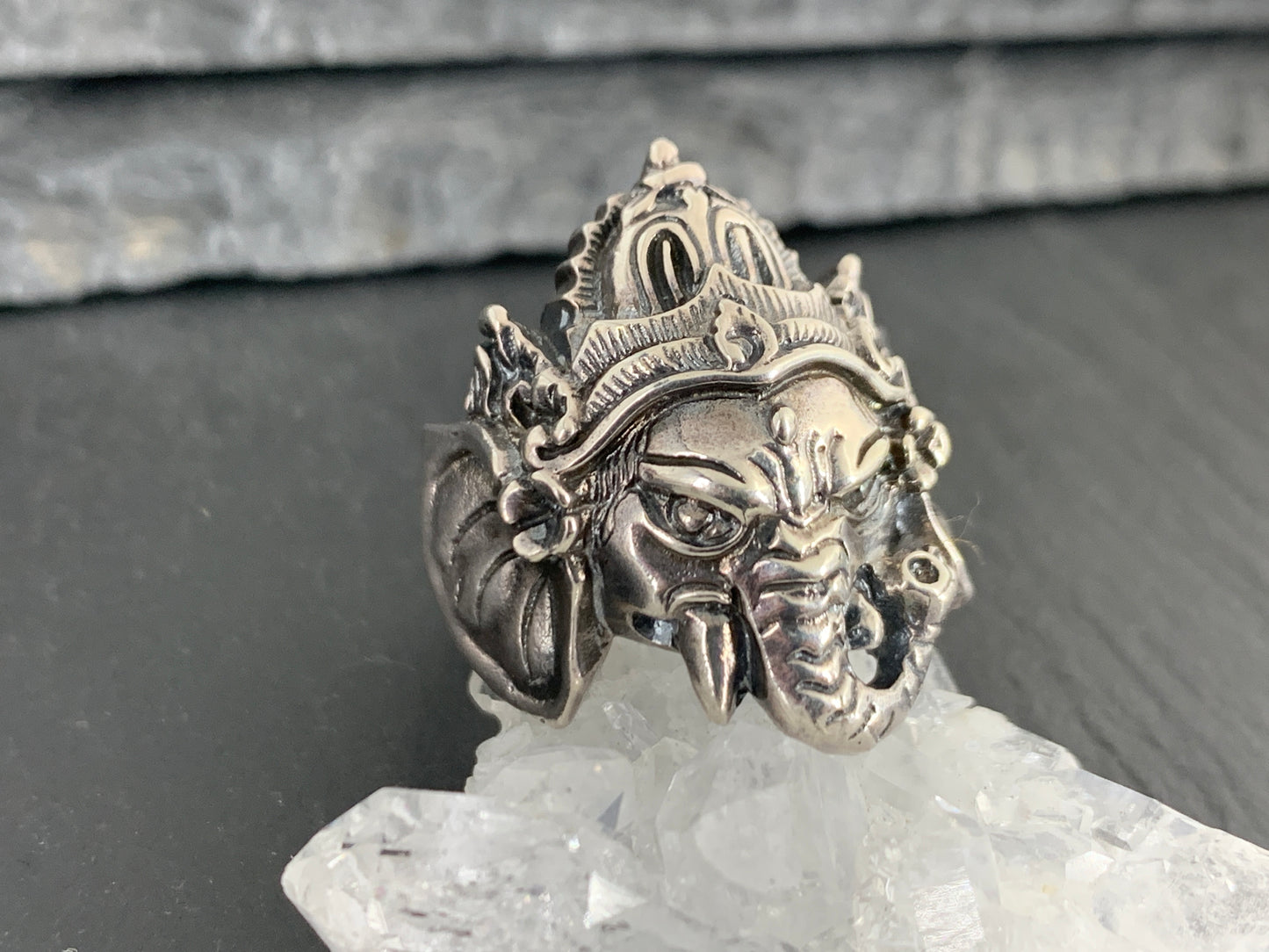 Sterling Silver Ganesha Ring – Hindu God Elephant Head Ring – Lord Ganesha Jewelry