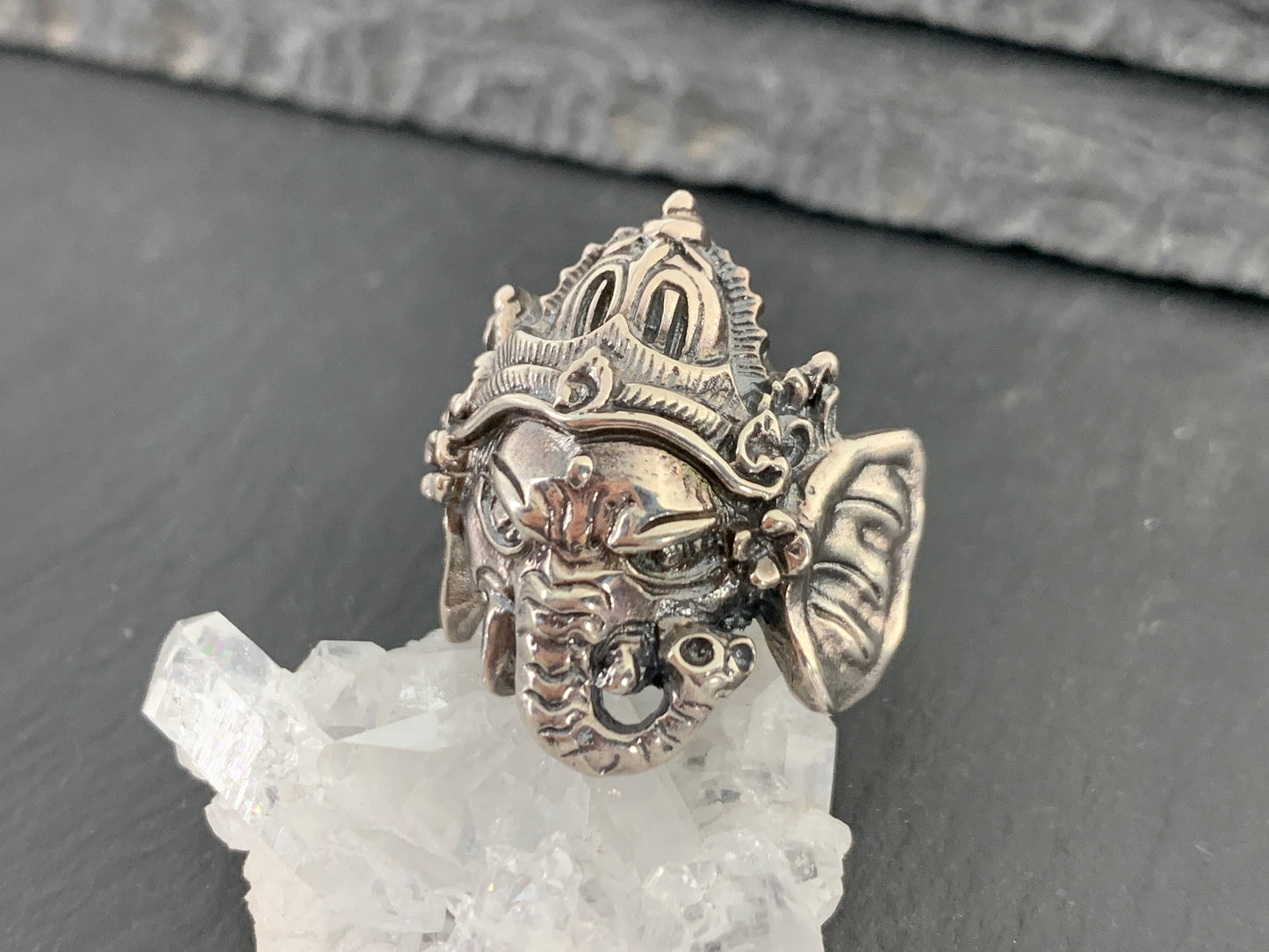 Sterling Silver Ganesha Ring – Hindu God Elephant Head Ring – Lord Ganesha Jewelry