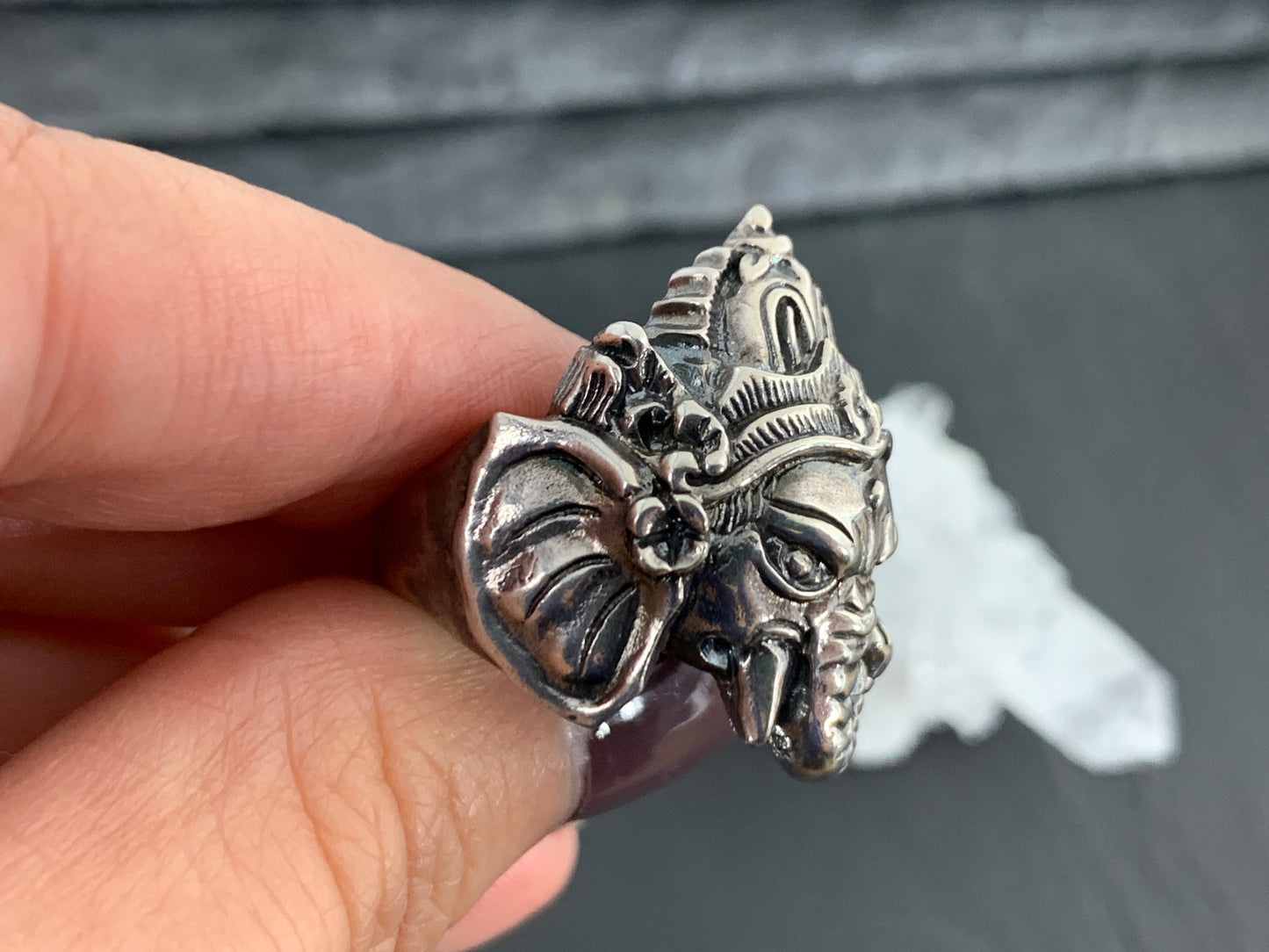 Sterling Silver Ganesha Ring – Hindu God Elephant Head Ring – Lord Ganesha Jewelry
