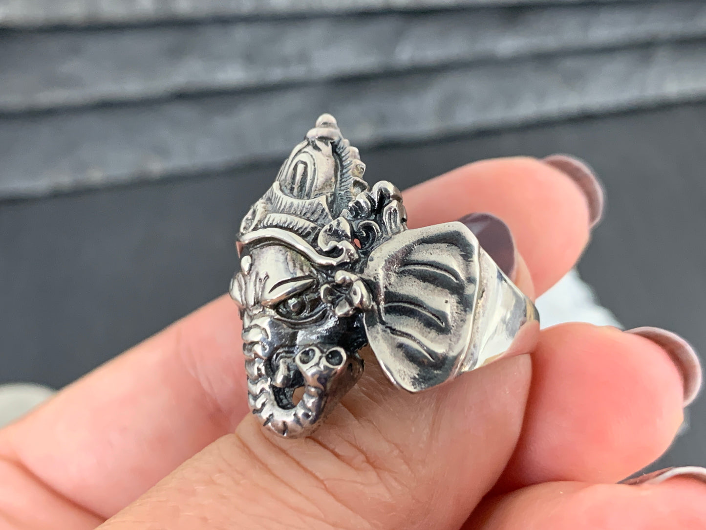 Sterling Silver Ganesha Ring – Hindu God Elephant Head Ring – Lord Ganesha Jewelry