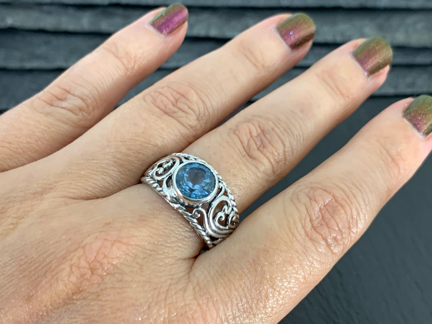 Sterling Silver Topaz Ring