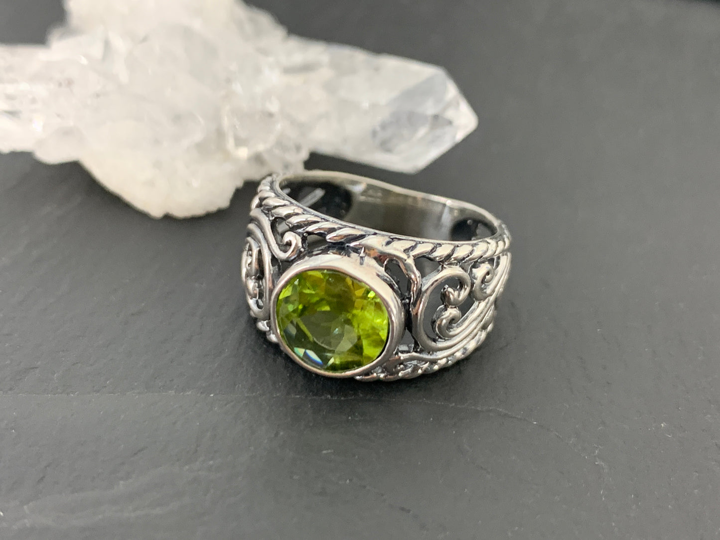 Sterling Silver Peridot Ring