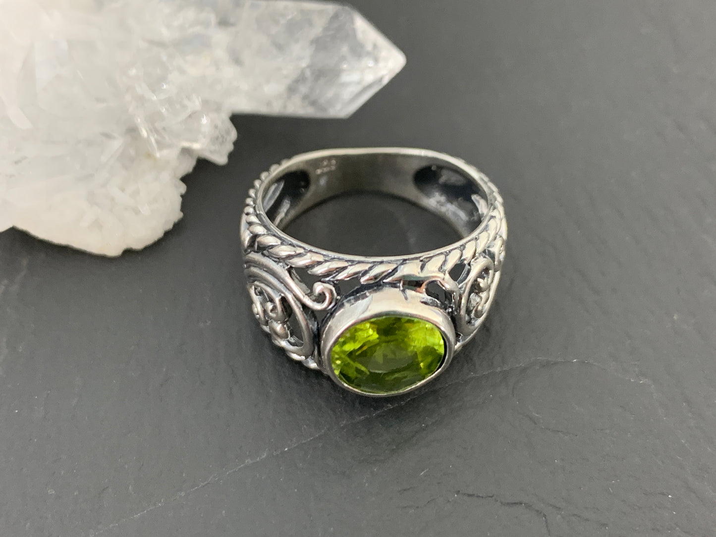 Sterling Silver Peridot Ring