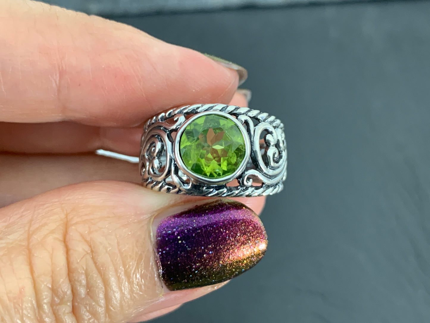 Sterling Silver Peridot Ring