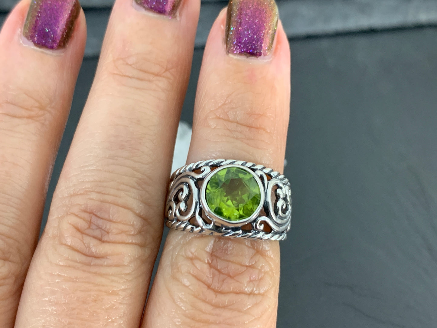 Sterling Silver Peridot Ring