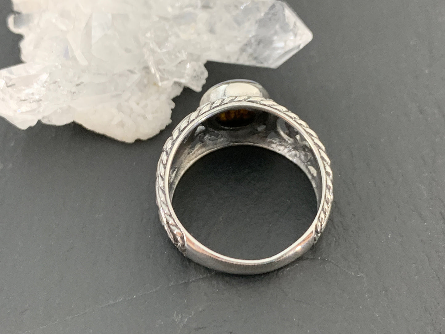 Sterling Silver Australian Opal Ring - size 8US