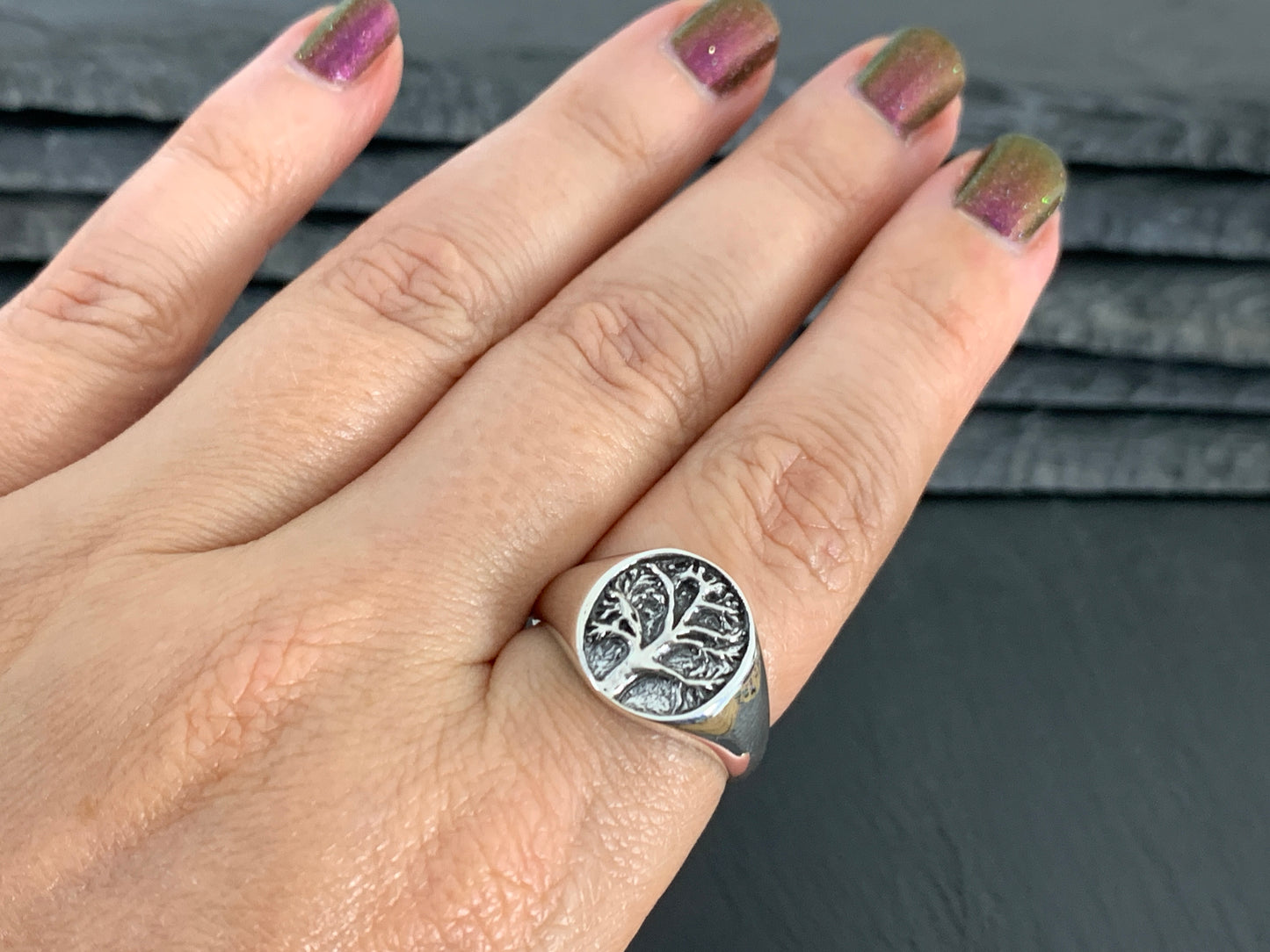 Sterling Silver Tree of Life Ring – Nature-Inspired Symbolic Ring – Celtic Spiritual Jewelry